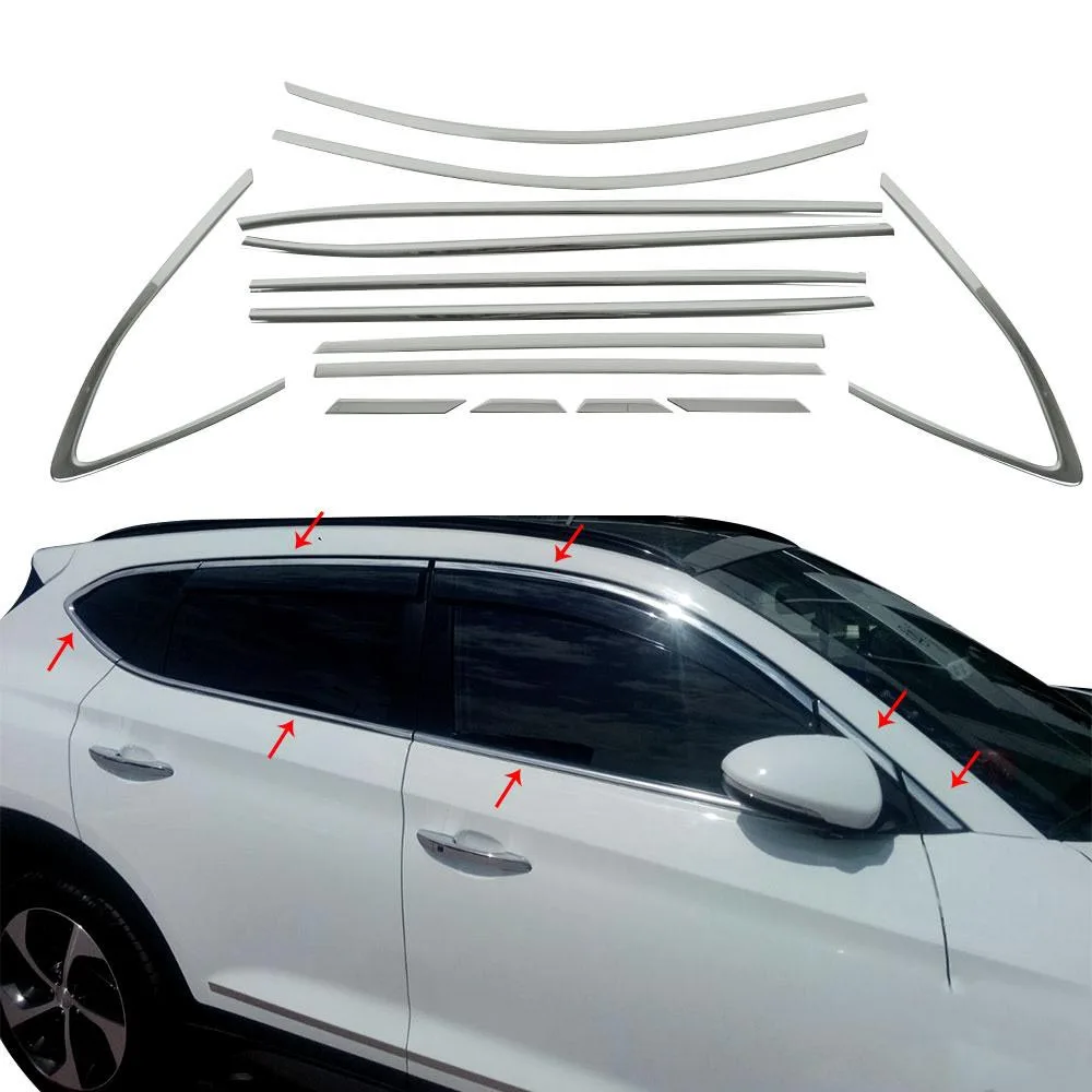 

Хромированная стеклянная рамка для Hyundai Tucson, 14 шт., нержавеющая сталь (2015-)