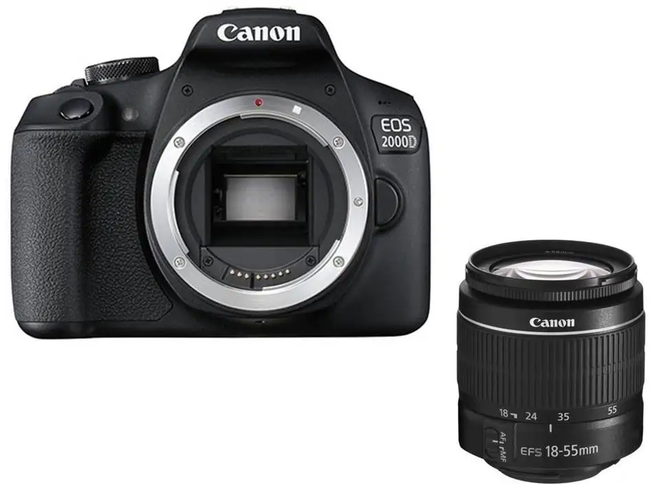 Новый Canon 2000D Rebel T7 DSLR корпус камеры и комплект объективов 18-55 мм |
