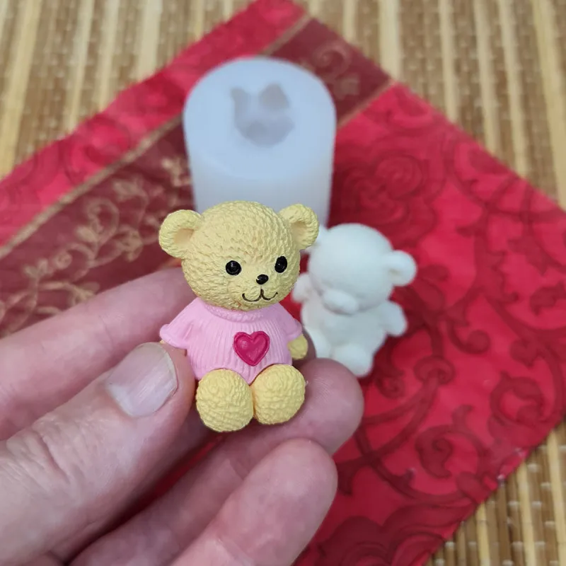 Силиконовая форма для шоколада карамели№ 739&quotМишка в кофточке-мини леденцов