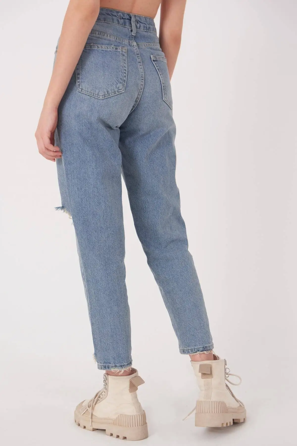 

2021 New Fashion High Waist Straight Jeans Women Brand New High Quality Blue Casual Tight Trousers Comfortable Jeans Fashionable