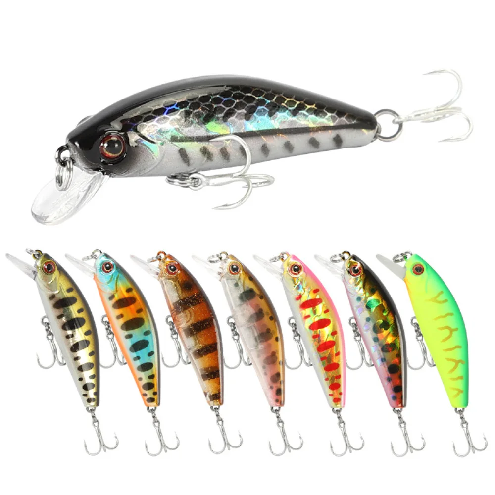 

5pcs 5.5cm6.3g Japan Minnow Fishing Lure Bionic Bait Perch Mandarin Fish Hard Sinking Wobblers Carp Fishing Trout Lure Tackle