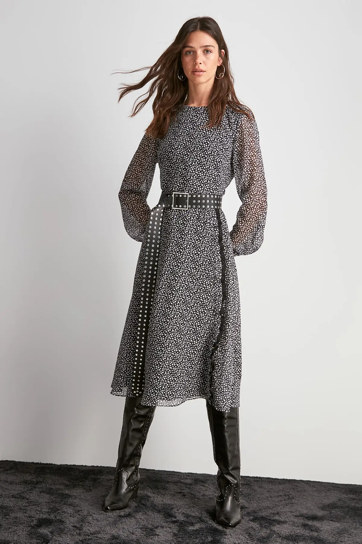 Платье с поясом и принтом TWOAW20EL1968|Женские платья| |