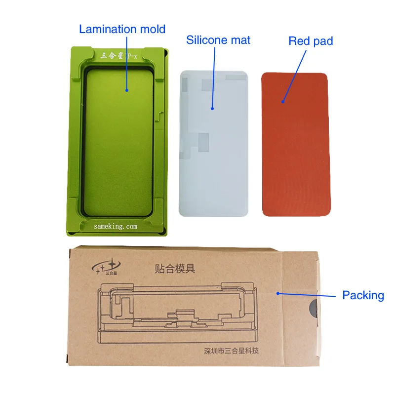 for iphone x Sameking зеленая ламинированная форма для iphone x xs max с клеевой чистящей накладкой для YMJ машины - Цвет: for iphone x