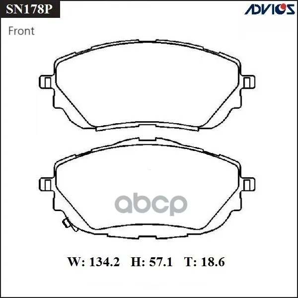 Дисковые Тормозные Колодки Advics (F) Lhd Toyota Corolla / Auris E180 (12-) ADVICS арт. SN178P |