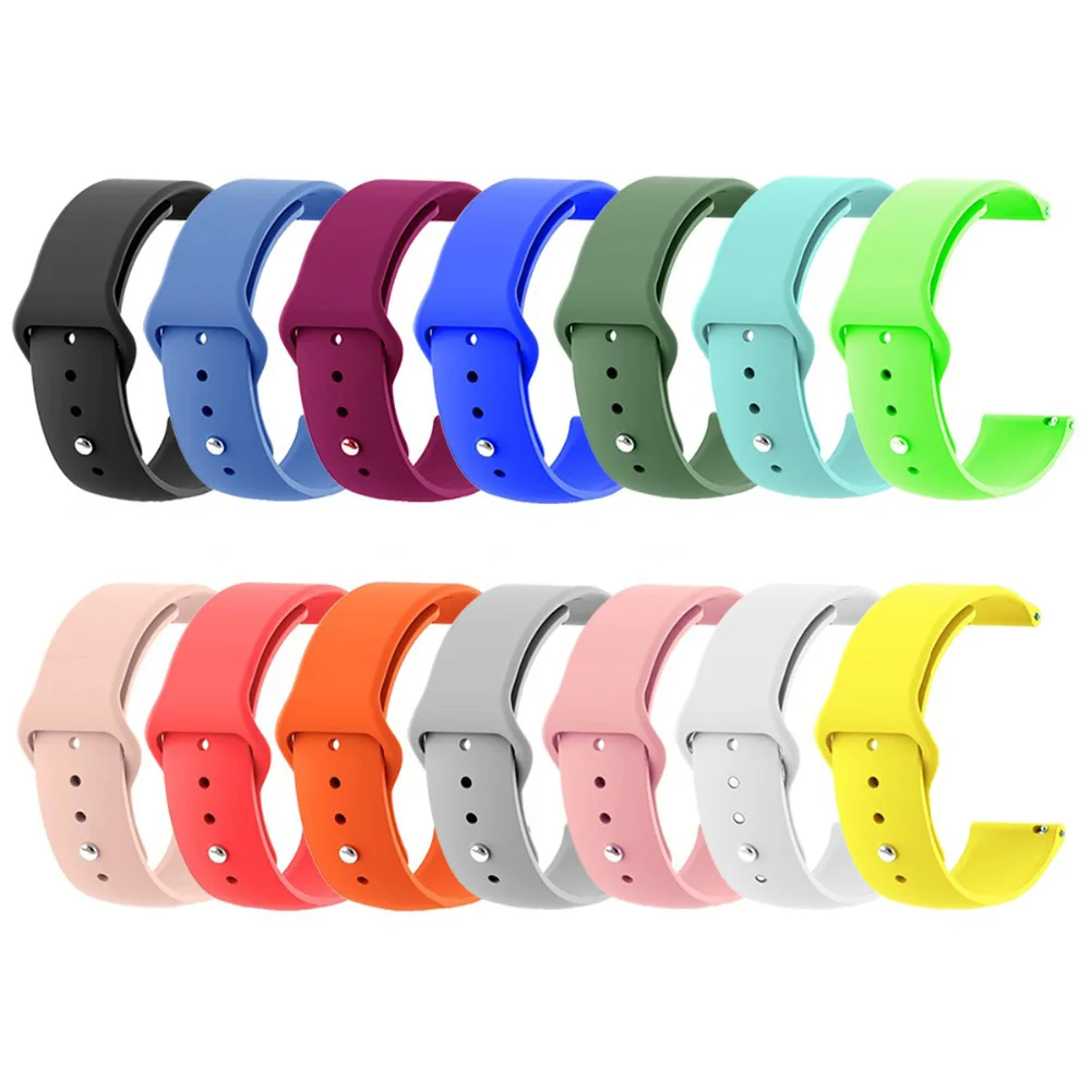 Ultra Soft Silicone Replacement Strap for Smart Watch 20MM 22MM Universal Smooth Candy Color Sport Bracelet for Men Women