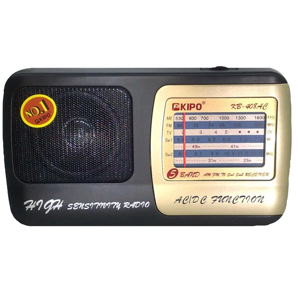 Радиоприемник Переносной KIPO KB-408AC Диапазон тюнера AM/FM/TV/SW1-2 Питание 220В |
