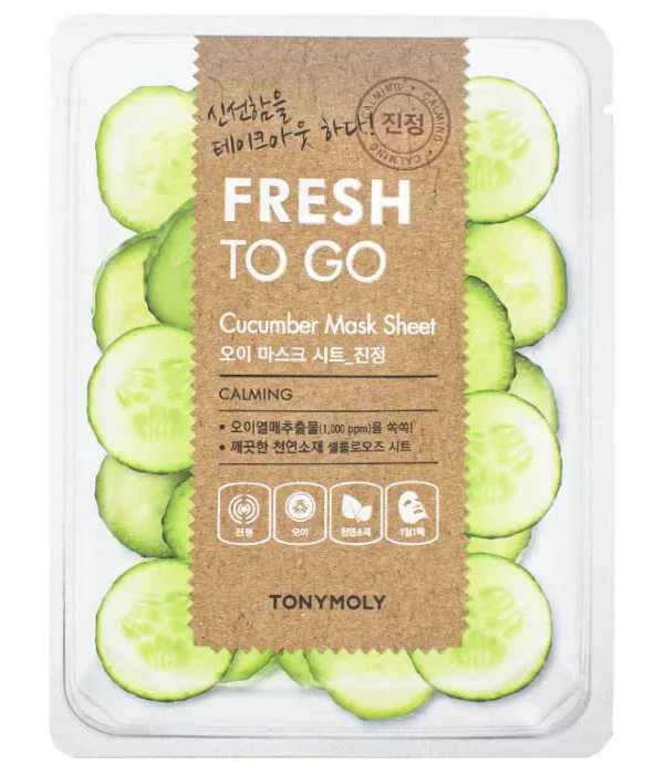 TONY MOLY Fresh To Go Cucumber Mask Sheet Успокаивающая маска с экстрактом огурца 22 г |