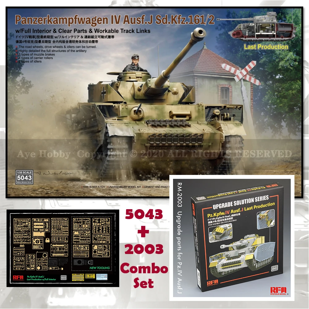 w/Fully Interior [Rye Field Model] Ryefield Model RFM RM-5043/2003 1/35 Pz.Kpfw.IV Ausf.J Sd.Kfz.161/2 | Игрушки и хобби