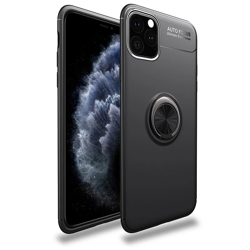 Gun Black Coque силиконовый чехол для iPhone 11 Pro XS Max X XR 8 7 6 6S Plus 5 5S SE держатель с магнитным креплением автомобильная подставка для стенда Capa - Цвет: Gun Black