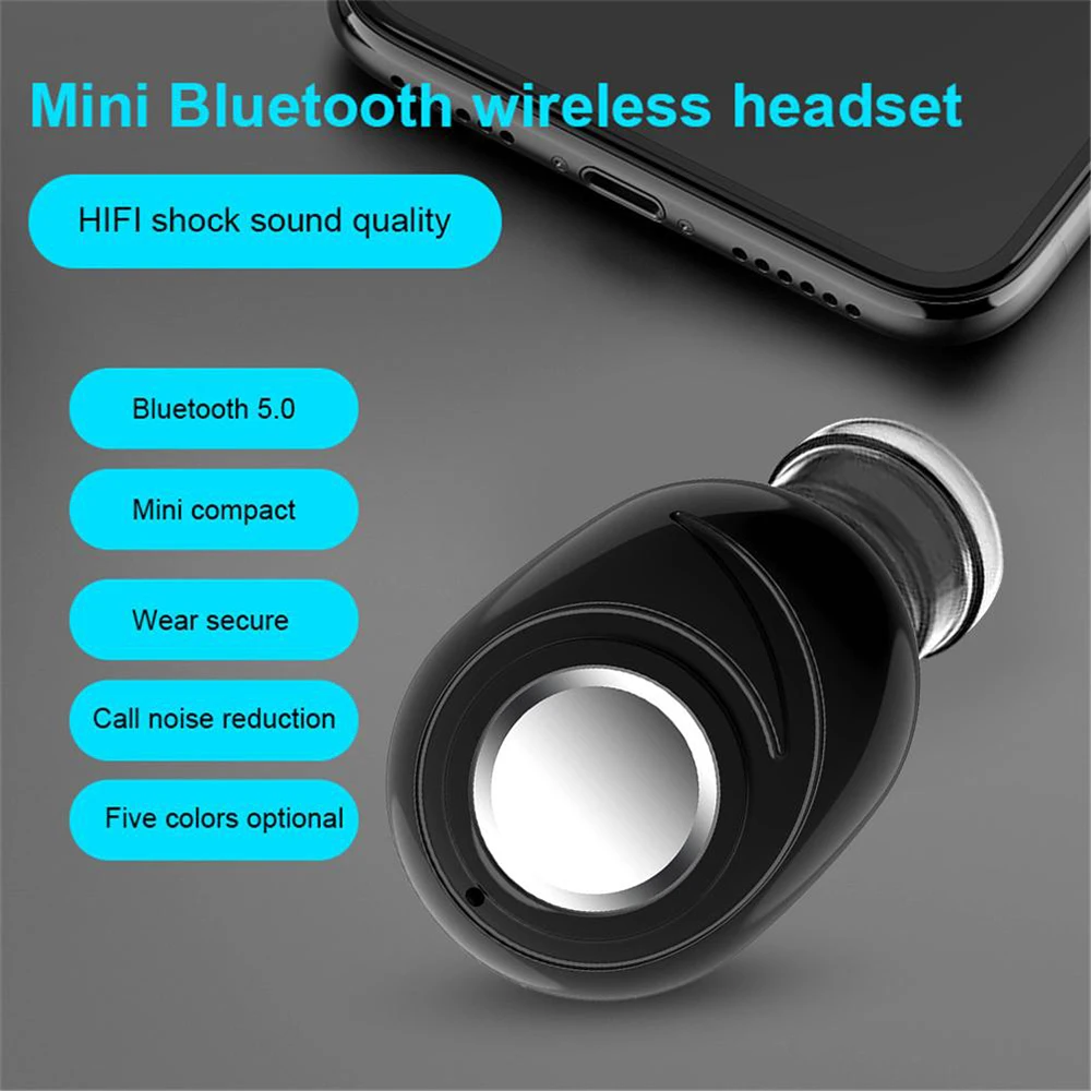 X8 Mini Bluetooth-совместимые наушники Беспроводные внутриканальные невидимые