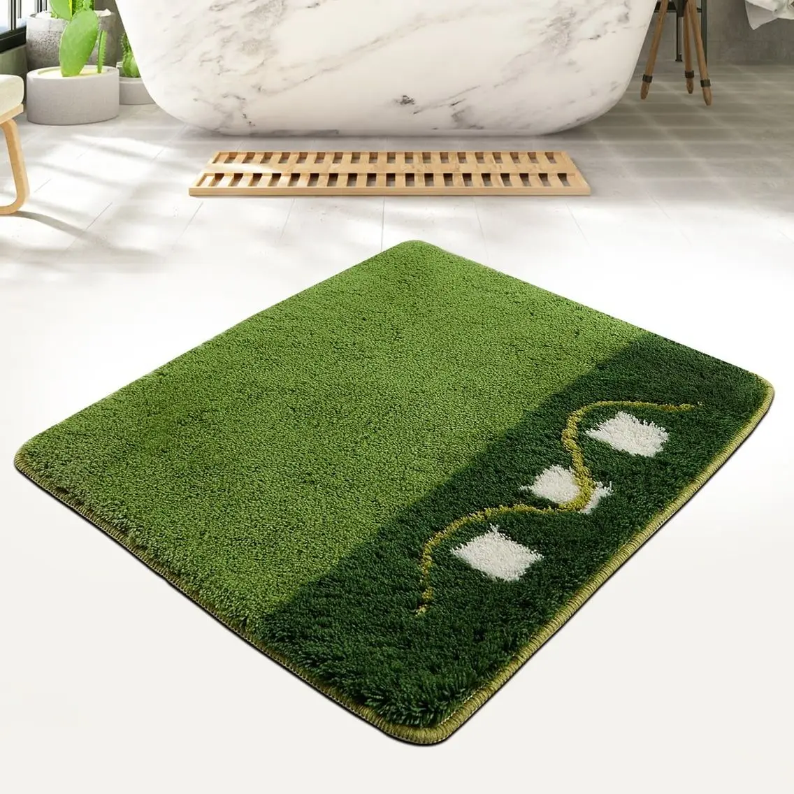 

Bathroom Mats Rugs Luxury Non Slip Base Bath Toilet Mat Washable Set 40x60CM