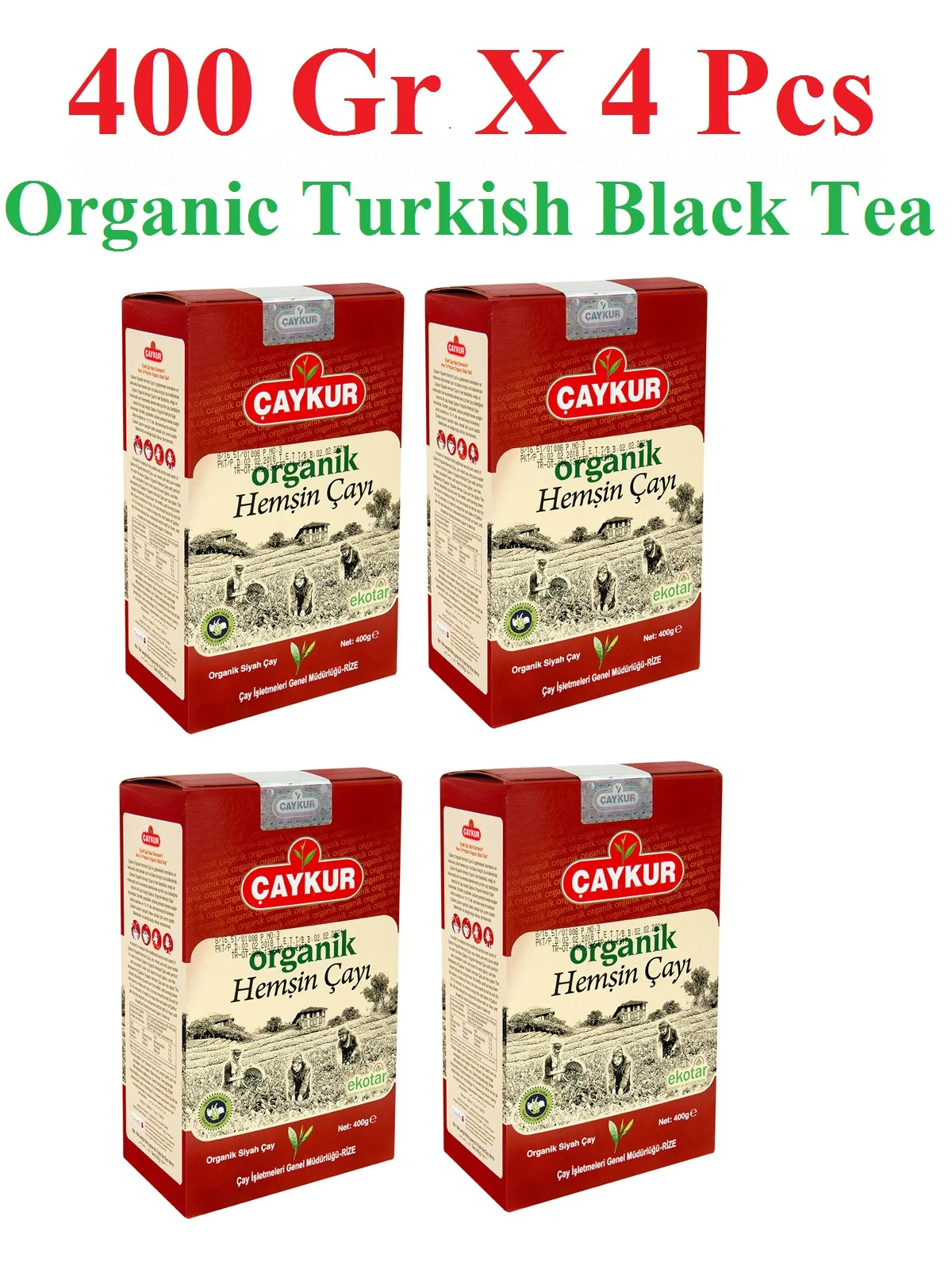 

Organic Turkish Black Tea Caykur Hemşin Tea Breakfast Tea Hot Drink Herbal Drink From Black Sea Mountains 400 Gr X 4 Pcs