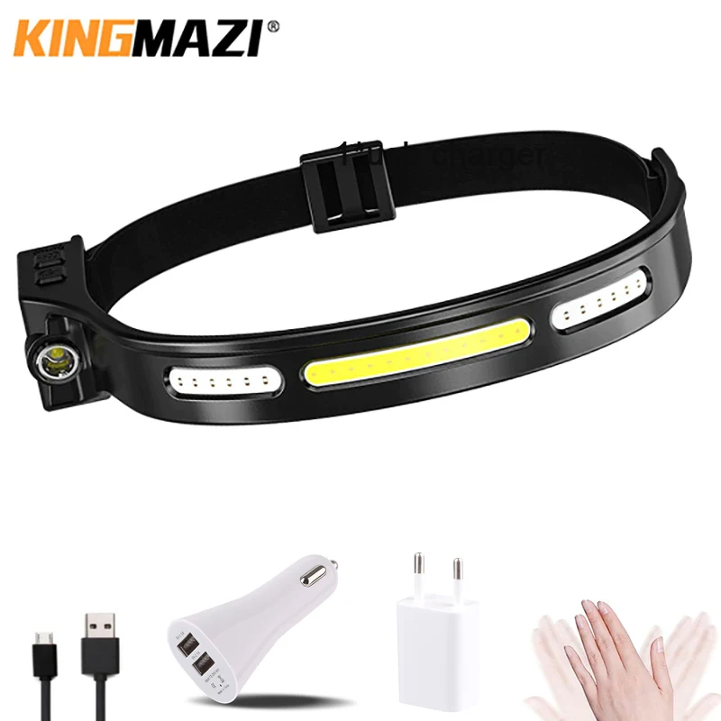 

Night running LED Headlamp New Wave Zoom Sensor Outdoor Riding Lamp USB Charging Night Running Lamp LED Strong Light Headlamp