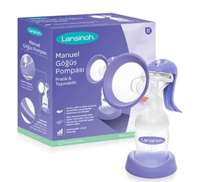 Lansinoh Manual Breast Pump Hygienic Mom Practical Powerful Baby Nipple Suction Feeding Milk Bottles