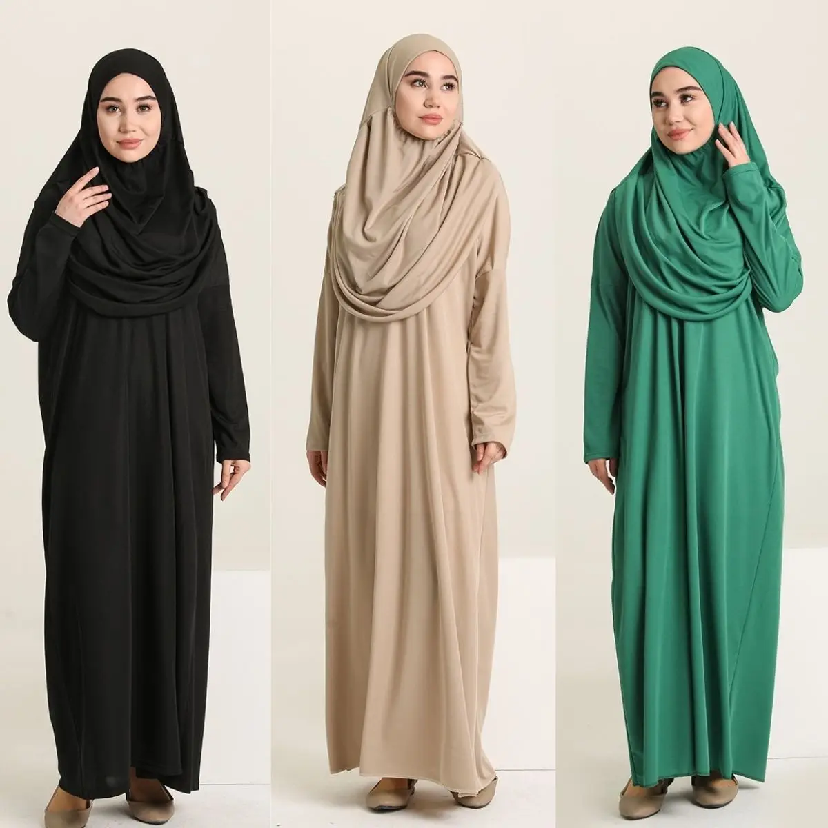 Практичное Молитвенное платье с длинным рукавом и круглым вырезом, сезонный Повседневный Женский хиджаб, одежда, мусульманская Мода, мусул...