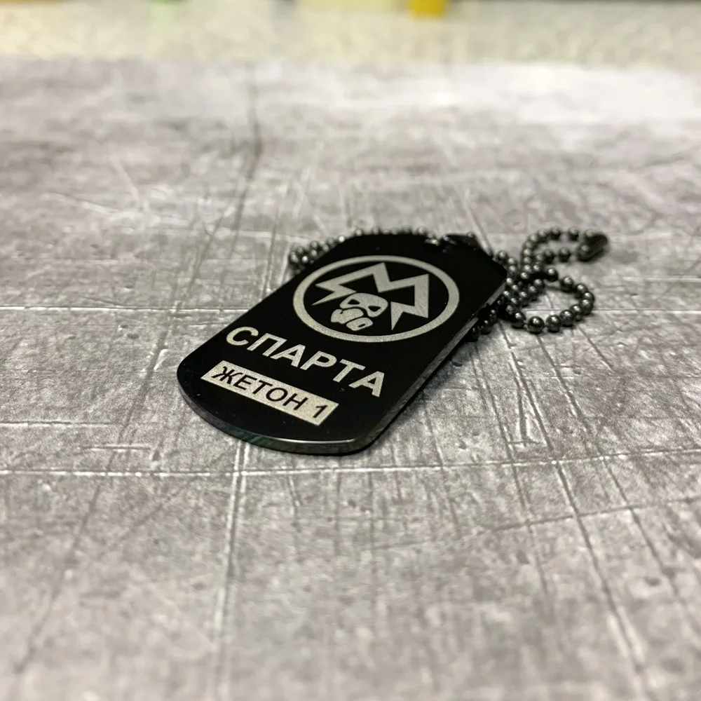 Жетон кулон подвеска dog tag Метро 2033 Исход Спарта стальной | Украшения и аксессуары