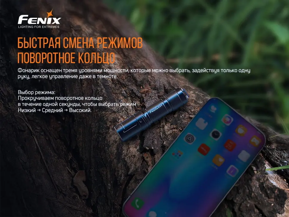 Фонарь Fenix E01 V2.0 синий AV-E01V20BL |