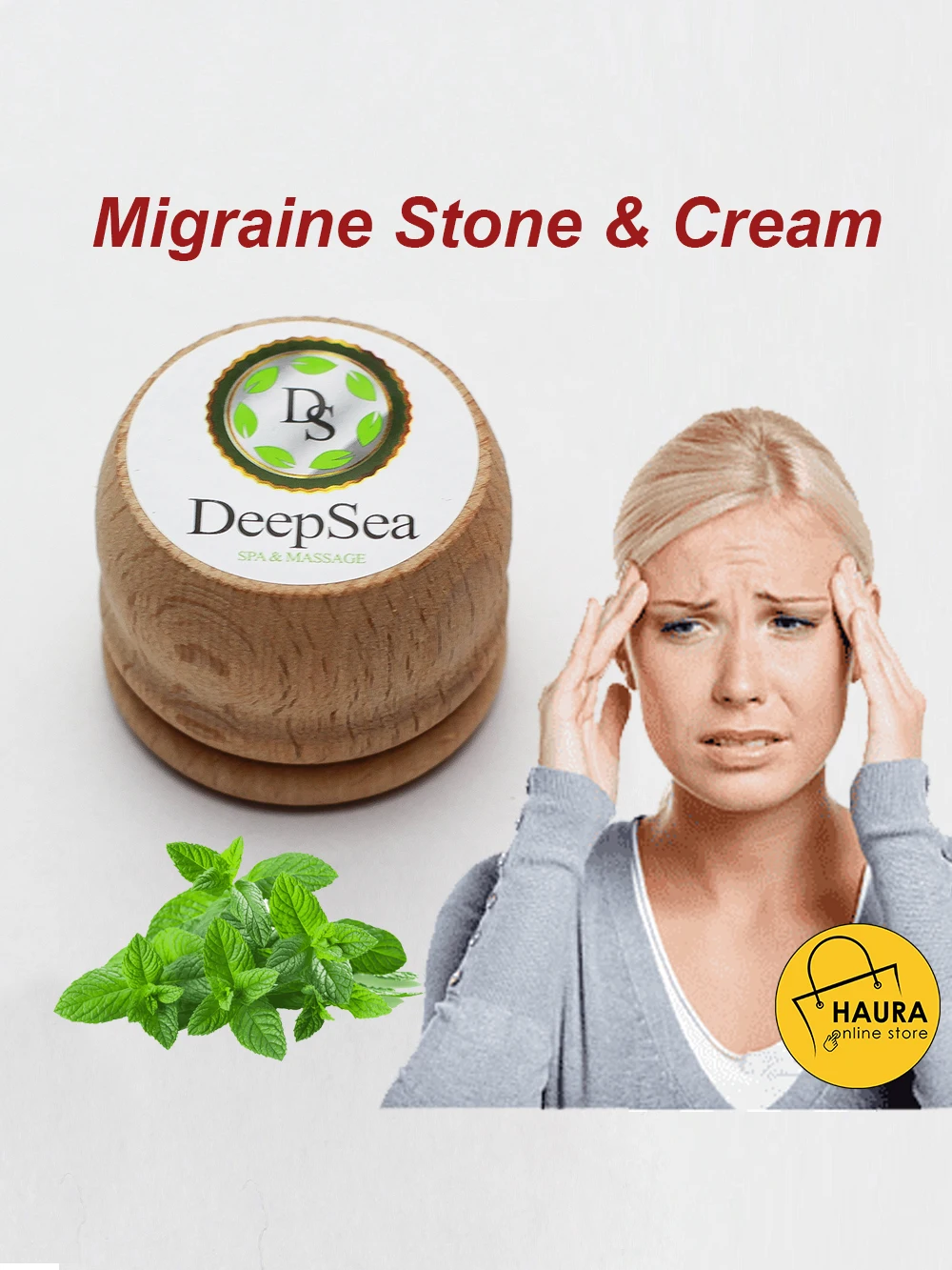 18 PCS DeepSea Spa Massage Stone Cream for Migraine Head Neck Shoulder Waist Pain 100% Natural Freezing Effect of Menthol