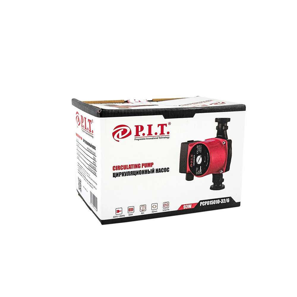 Насос циркуляционный P.I.T. PCP015010-32/6 93Вт напор 6м 3 5куб.м/час 58 л/сек |
