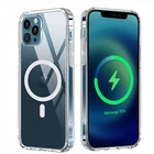 Прозрачный чехол для телефона iPhone 12 Pro Max 12 Mini, чехлы с поддержкой беспроводной зарядки Mag, безопасная Роскошная прозрачная задняя крышка с полным покрытием