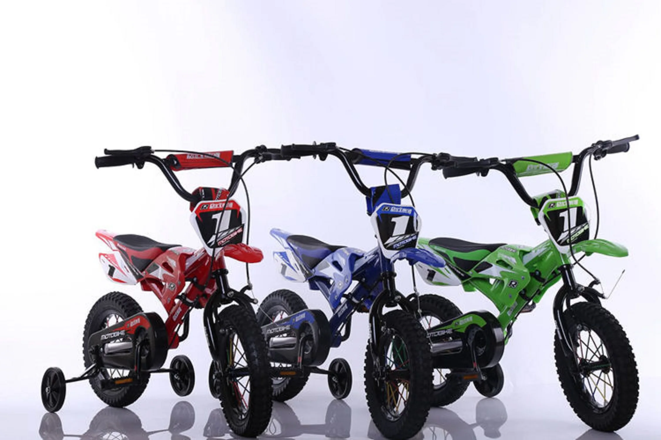Online Kinder Motorrad Bike 12/16 Zoll Suspension Bike 4 Räder Motor Design Kid Fahrrad