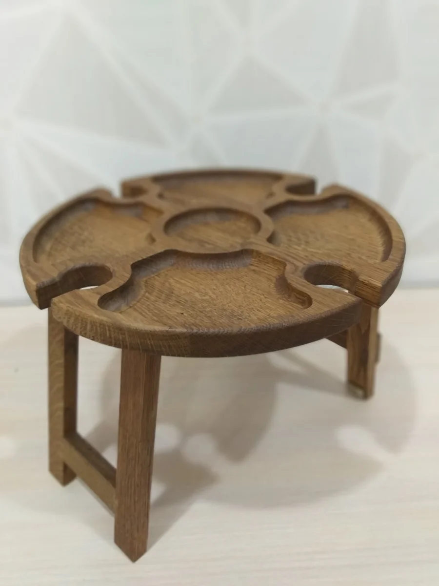 Винный столик Винница. (Столик для вина менажница из дерева дуб). Подарок Свадьба