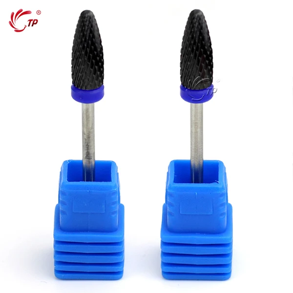 Черные керамические фрезы для ногтей в форме пули Электрический Фрезер маникюра