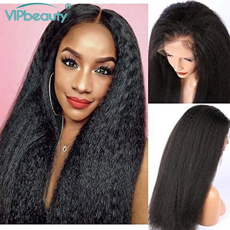 Кудрявые прямые человеческие волосы парики для черных женщин 13х4 парик фронта