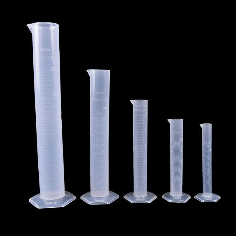 1 PCX Hexagon Bottom Transparent Measuring Plastic Graduated Cylinder Test Tube Laboratory Tool 10/ml-1000ml