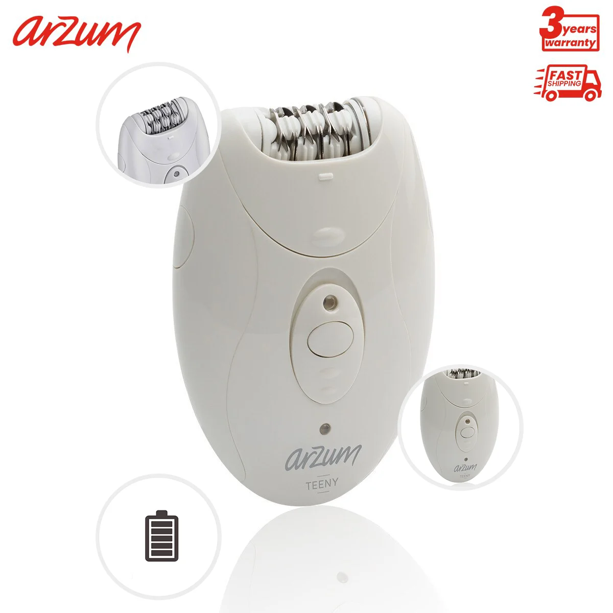 Arzum Teeny Rechargeable Hair Removal Device 2 Speed Adjustable Long Time Smoothness Ergonomic Use 18 Cımbızlı Easy and Effective Use