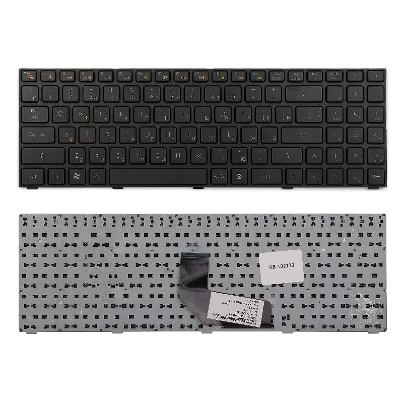 KB-102173 Клавиатура для ноутбука DNS 0158644 0162830 0162831 0163418 0164779 Плоский Enter Черная с рамкой