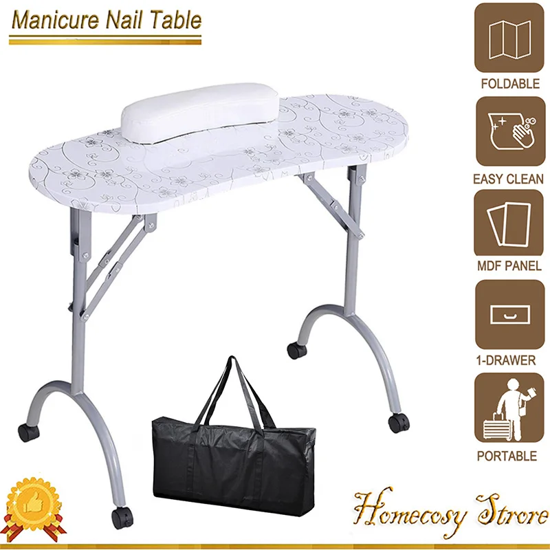 

Professional Folding Manicure Nail Table Roiling Tattoo Salon Beauty Furniture Manicura Nail Desk Station