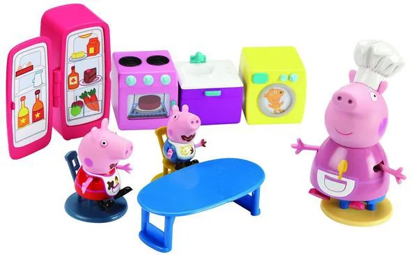 PEPPA PIG. Игровой набор &quotКухня Пеппы&quot (кухонная мебель и техника 3 фигурки)|Куклы| |