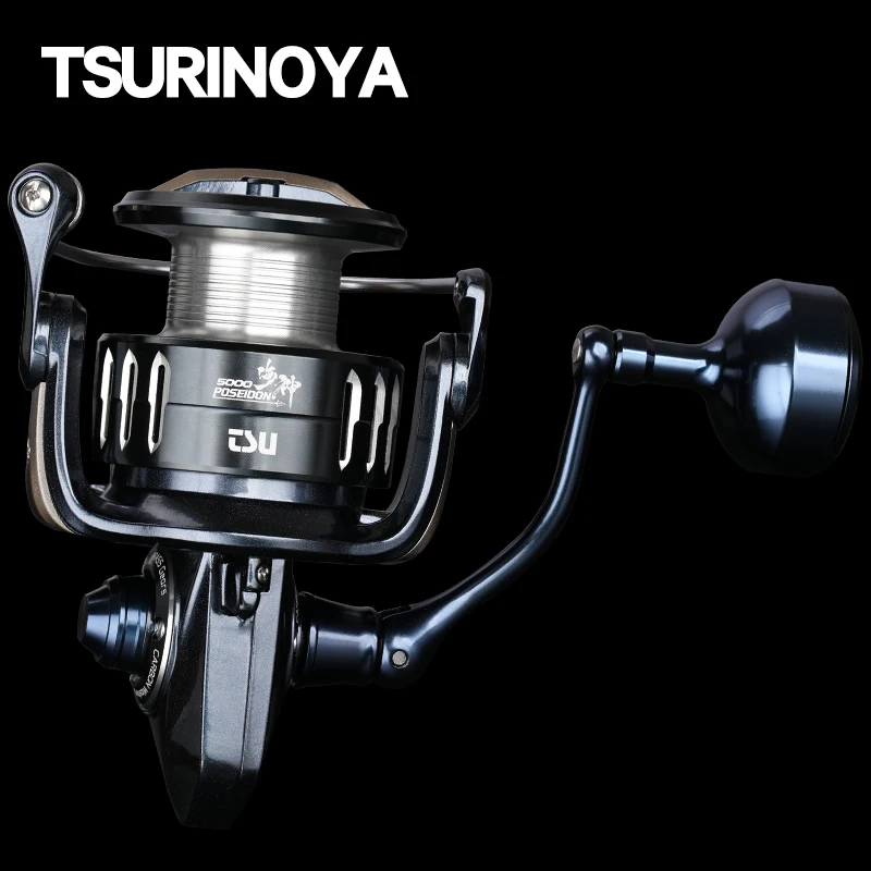 TSURINOYA Full Metal Spinning Fishing Reel POSEIDON 3000 4000 5000 Max 12kg Drag Power 5.2:1 High Strength Saltwater Wheel