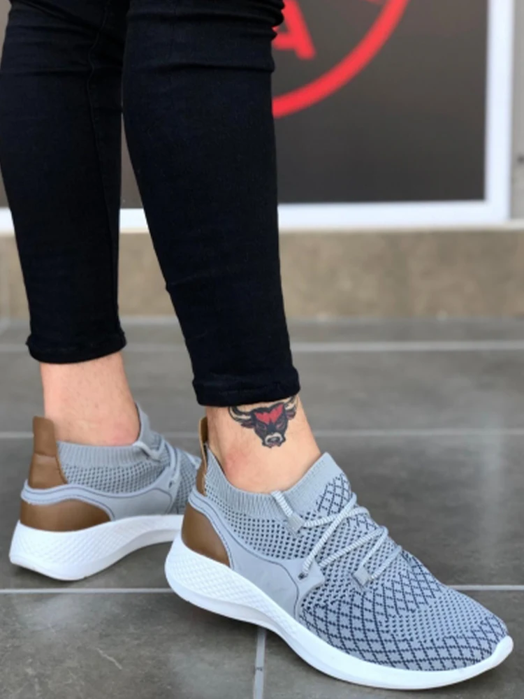 Мужская Спортивная обувь BA0001 Fly Rahat Yüksek Taban Gri Erkek Spor новые модели повседневной