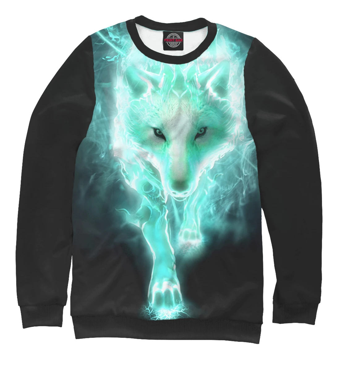 Женский свитшот светящийся волк | Женская одежда