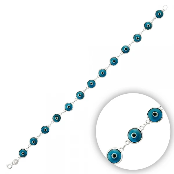 

Серебряный 925 пробы 7,5 мм ручной работы стеклянный браслет из бисера