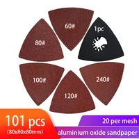 101pcs triangular sanding pad 3 18 inch sandpaper 60 80 100 120 240 grits triangle multitool sanding disc kit