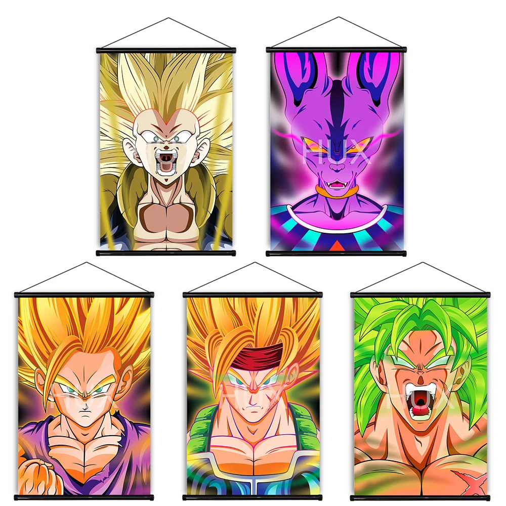 

Dragon Ball Z Anime Figure Posters Decoracion Habitacion Scroll Pictures Prints Wall Art Quality Canvas Painting Dormitory Gift