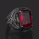 Мужское кольцо ручной работы с красным Рубином