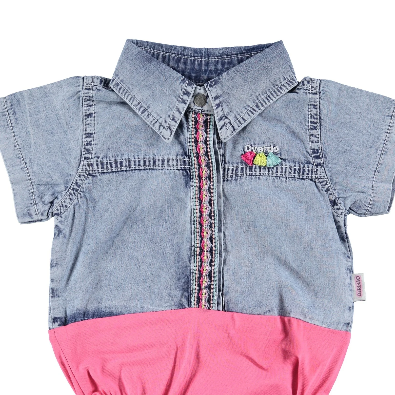 Ebebek Overdo/рубашка с короткими рукавами и вышивкой для маленьких девочек боди| |