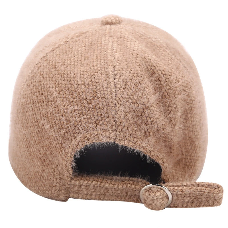 Hat Female Autumn Winter Woolen Warm Baseball Cap Student Couple Casual Letter Embroidery Cap All-match Gifts a127