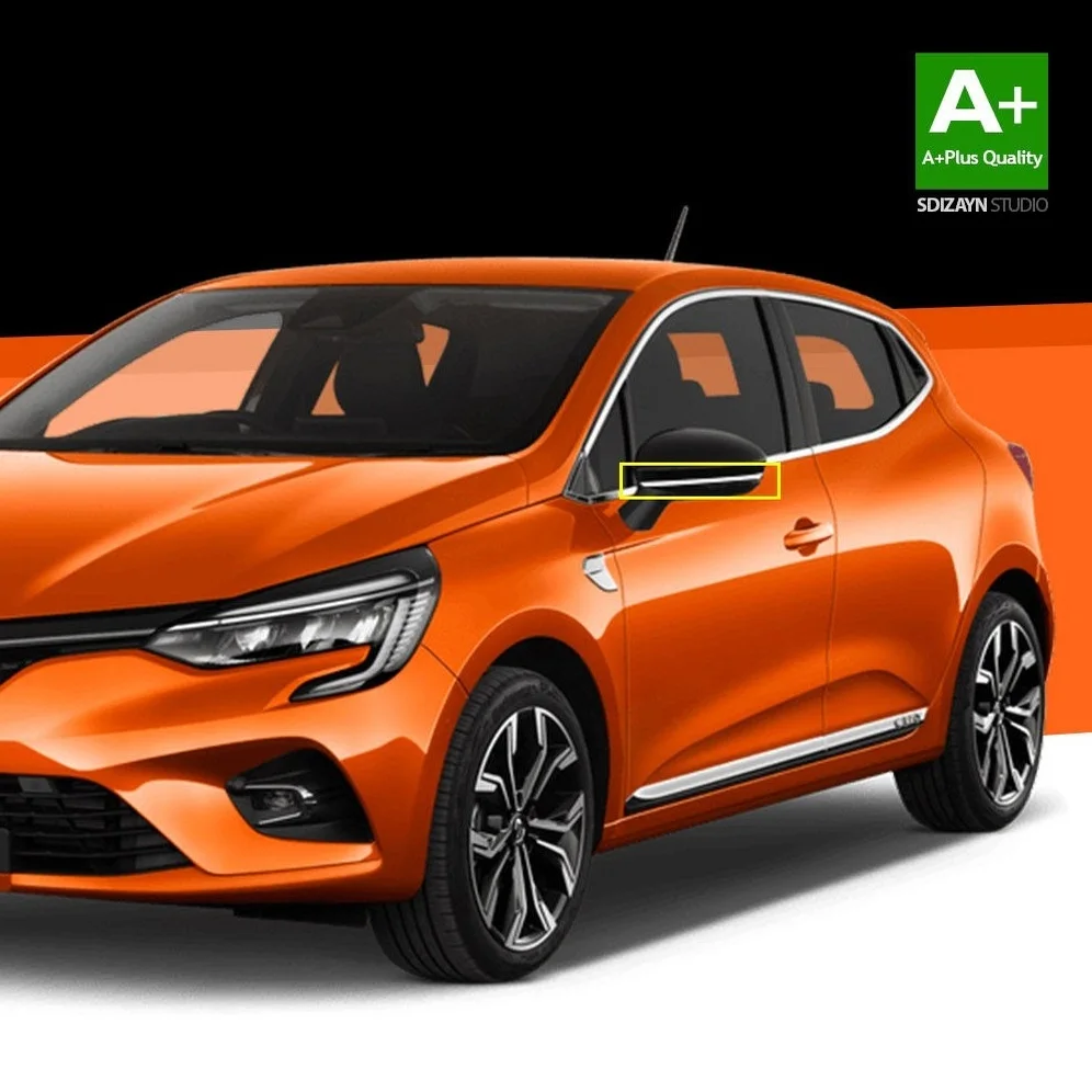 

Free Shipping New High Quality Car Chrome Door Side Mirror Rearview Strip Chrome Cover Trim Accessories For Renault Clio 5 2019+