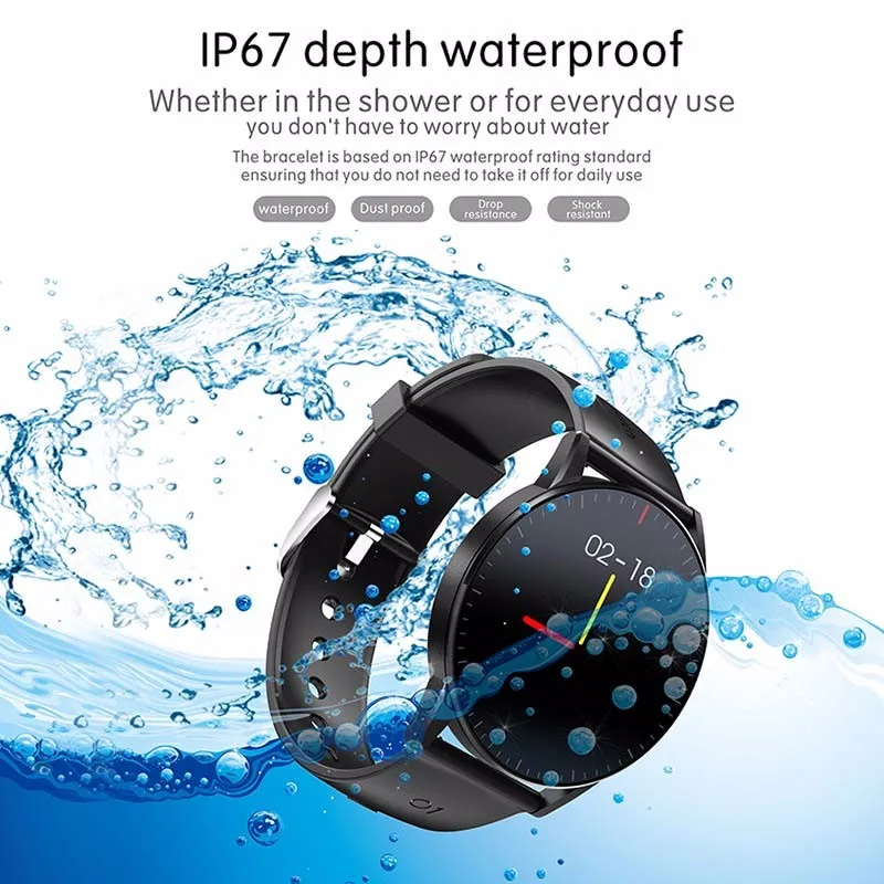 HD Full Press Screen Smart Watch Men Heart Rate women's watches Blood Pressure Wristwatch Clock IP67 Waterproof For IOS Android |
