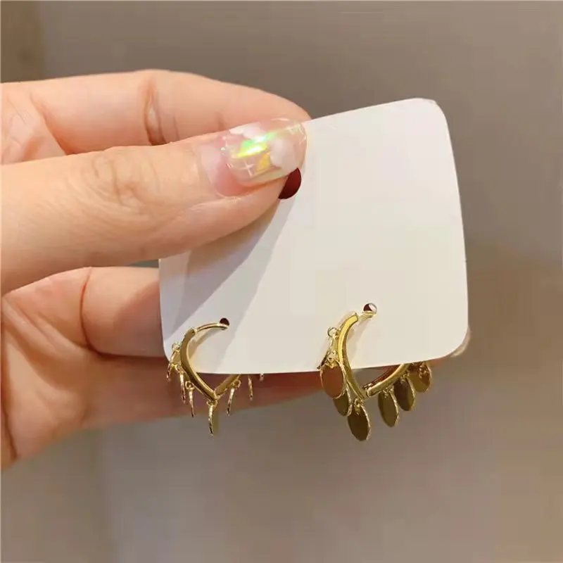 

Gold Pieces Smart 925 Silver Needle Earrings Simple and Wild Earrings Net Red Temperament Female Earrings
