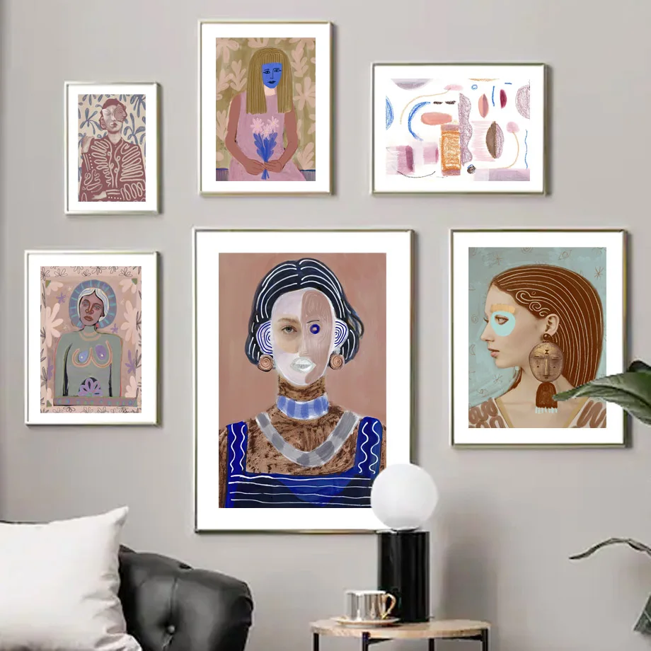 

Abstract Graffiti Women Portrait Flower Wall Art Canvas Painting Nordic Posters And Prints Wall Pictures For Living Room Decor