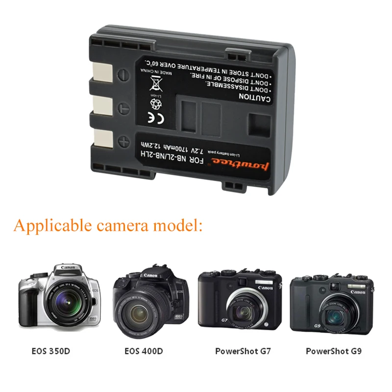 POWTREE NB 2L Батарея + ЖК дисплей Зарядное устройство для цифровых камер Canon EOS 350D/400D Rebel