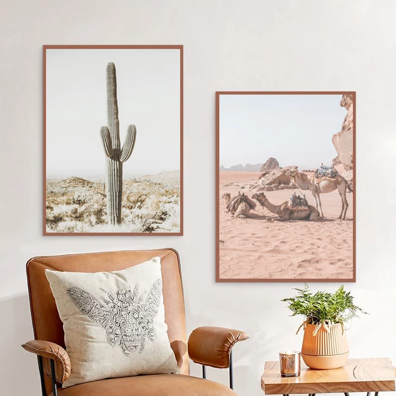 Постер для фотографий Desert Saguaro настенная Картина на холсте с принтом верблюда