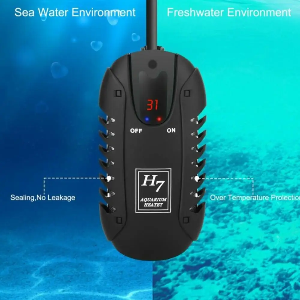 

25W 50W 75W 100W 200w Mini-circular heating rod digital display hand temperature control aquarium turtle feeding water heater