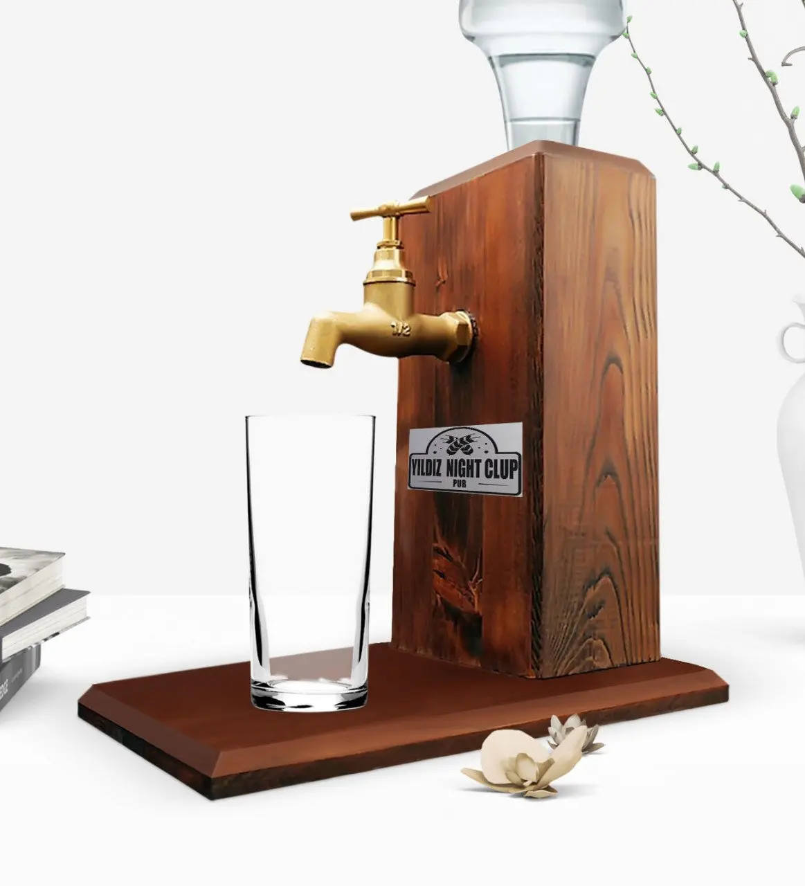

Night Clubs Custom Tap Natural Wood Rack Stand-Walnut Alcohol Leisure Personalized Gift Reliable Quality Design